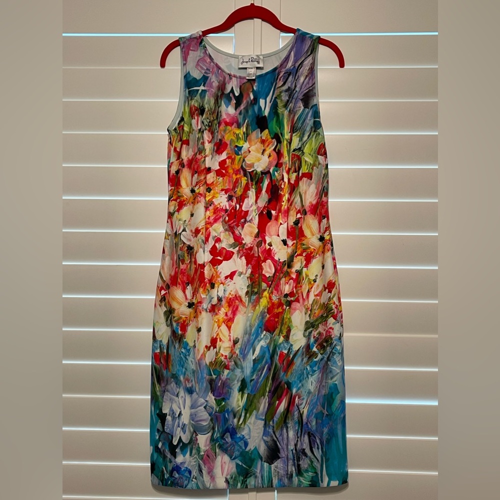 Joseph Ribkoff Watercolor Multicolor Scuba Sheath Dress